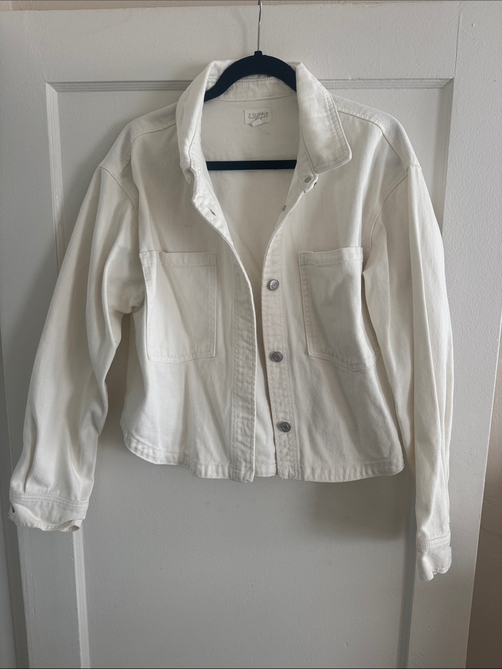 Z Supply Cream Button-Front Jean Jacket